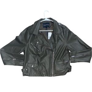 Green Forever 21 biker jacket